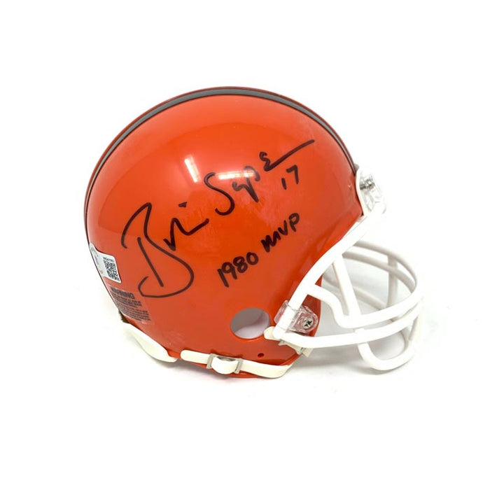 Brian Sipe Signed Cleveland Browns Throwback Mini Helmet with 1980 MVP