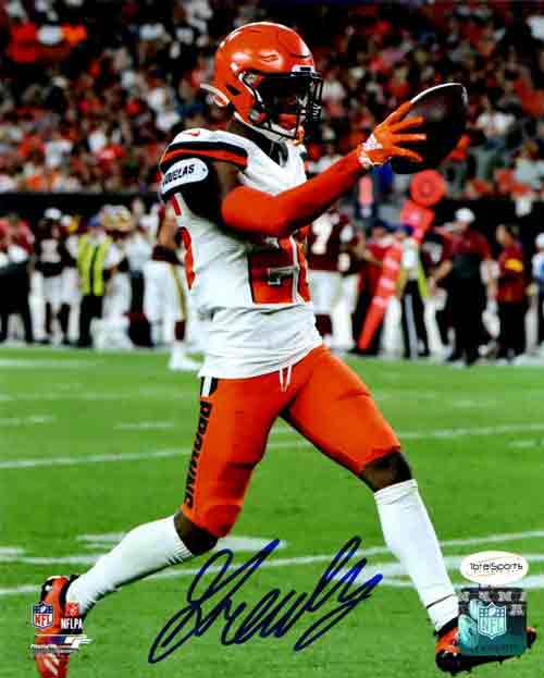 Greedy Williams Signed 8x10 Photo Holding Out Football