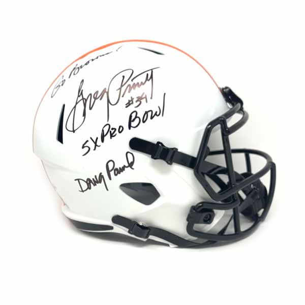 Greg Pruitt Signed Cleveland Browns Full Size Lunar Eclipse Helmet with Multiple Inscriptions