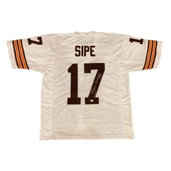 Brian Sipe Signed White Football Jersey