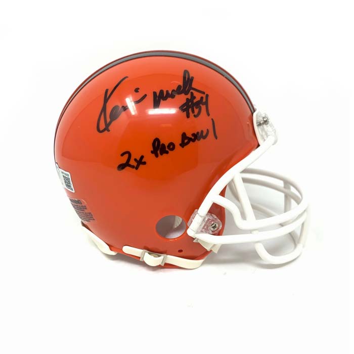 Kevin Mack Signed Cleveland Browns Throwback Mini Helmet with 2X Pro Bowl
