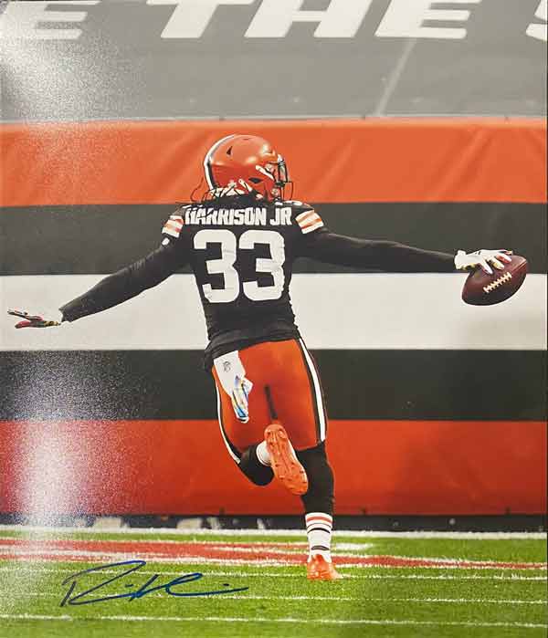 Ronnie Harrison Signed Running with Football Back View 8x10 Photo
