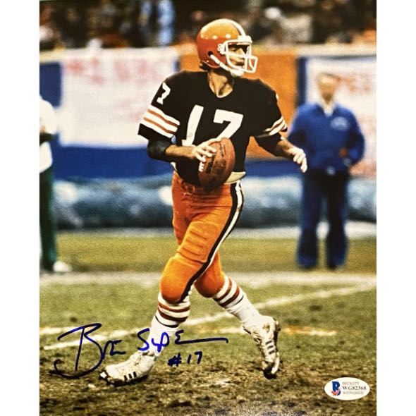 Brian Sipe Signed Dropping Back 8x10 Photo