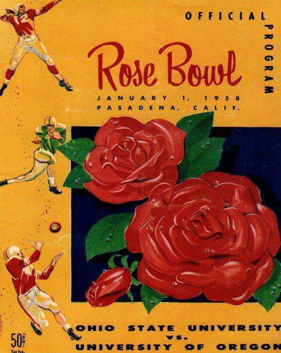 Rose Bowl poster 1958 OSU vs Oregon Unsigned 8x10 Photo
