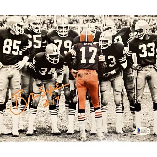 Brian Sipe Signed In Huddle Spotlight 11x14 Photo