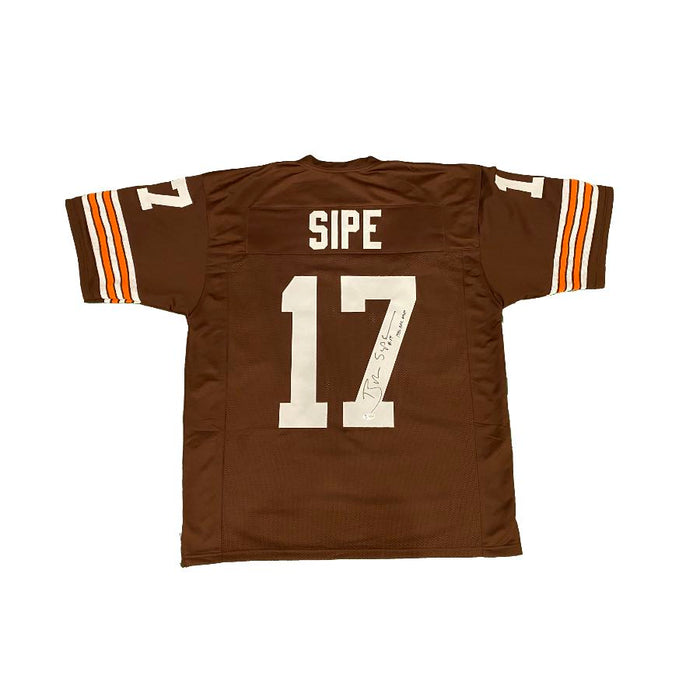 Brian Sipe Signed Brown Football Jersey Inscribed 1980 MVP